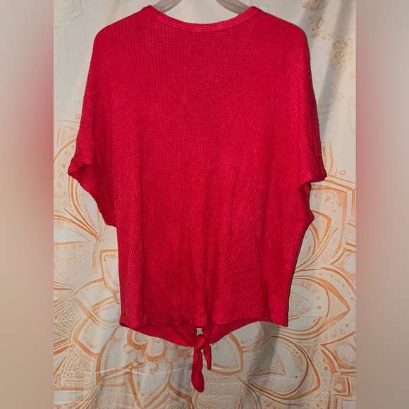 Easel Vibrant Red Button-Down Shirt - Picture 2 of 4